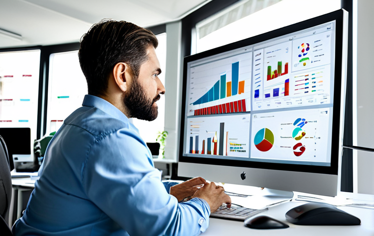 **
"A professional data analyst, fully clothed in a stylish business casual outfit, working on a large monitor displaying complex charts and graphs. The scene is set in a bright, modern open-plan office in Milan, Italy. Coworkers are collaborating in the background. Natural lighting, professional photography, perfect anatomy, correct proportions, well-formed hands, safe for work, appropriate content, family-friendly, high resolution."
**